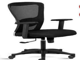 Fluid Basics Medium Back Mesh Ergonomic Chair with adjustable Arms